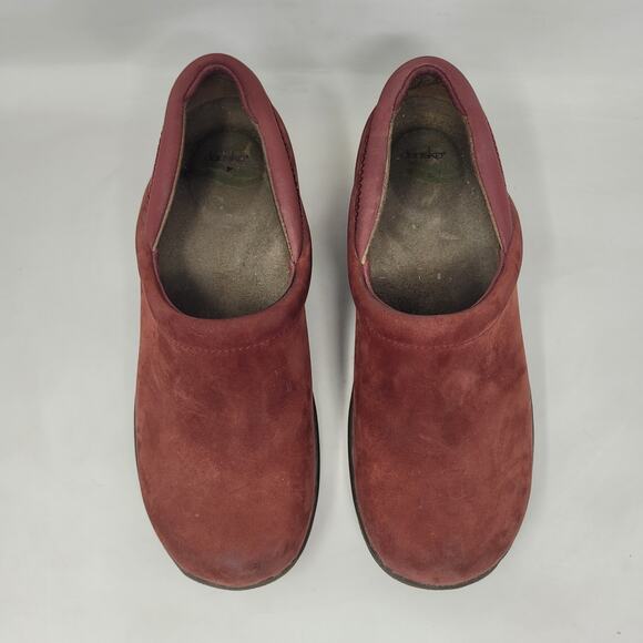 Dansko Clogs EU38 US8 Red Suede Maroon Wedge Professional Slip On 5403887800 - Picture 5 of 11